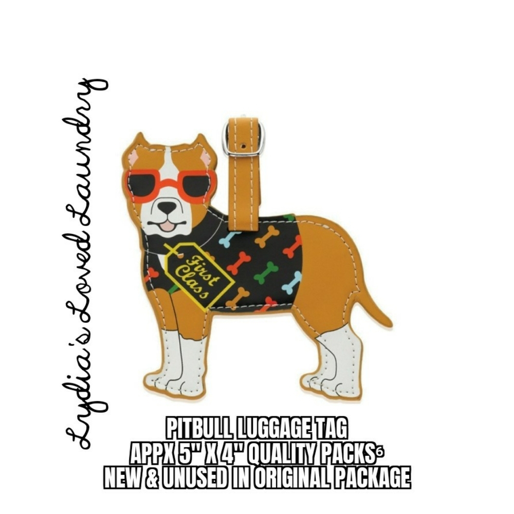 💥 5/$10 Pitbull Luggage Tag New NWT Pit Bull Dog Tag